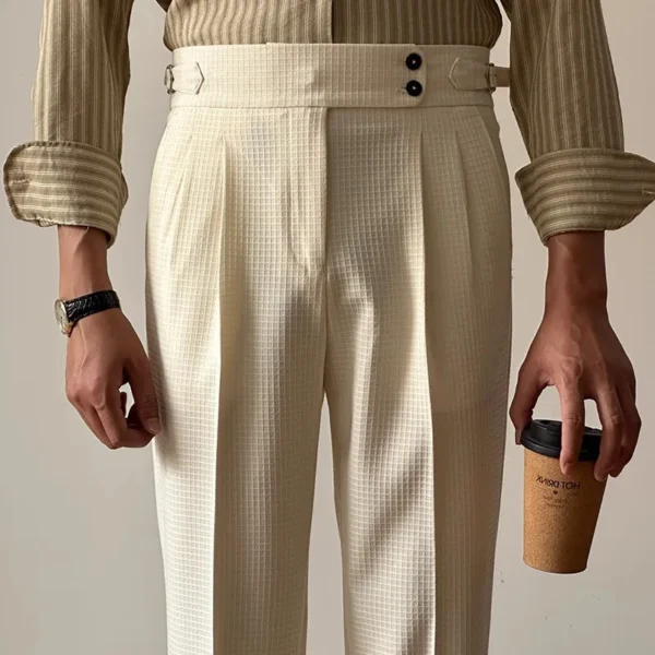 Men High Waisted Trousers - Image 4