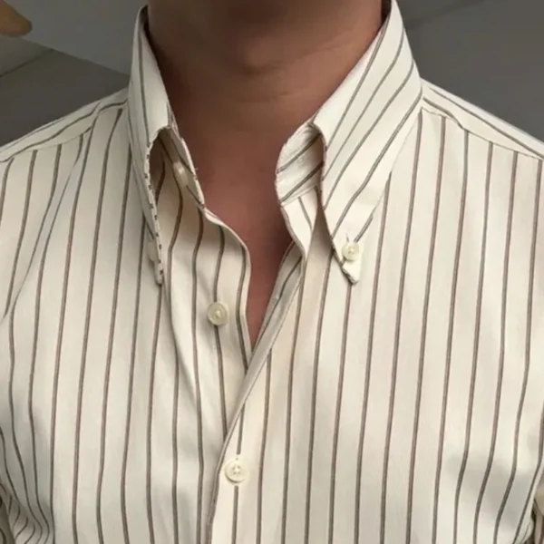 Men’s Striped Old Money Shirt - Image 3