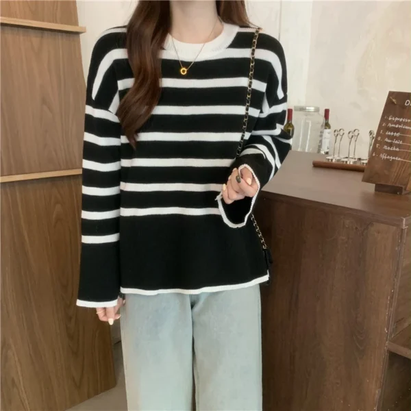 Women's Old Money Striped Sweater - Image 4