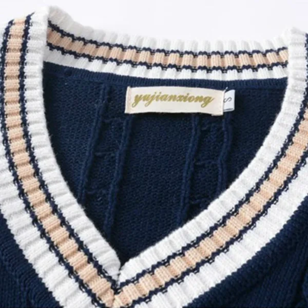 Men's V-neck Knitted Vest - Image 3