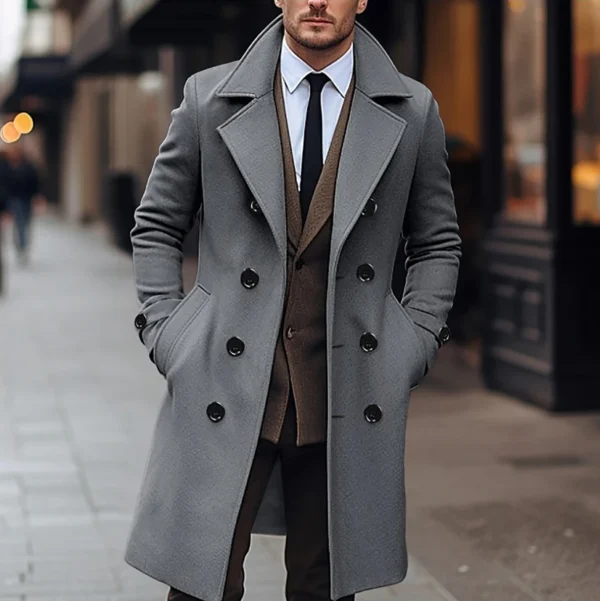 Men's Old Money Long Coat - Image 4
