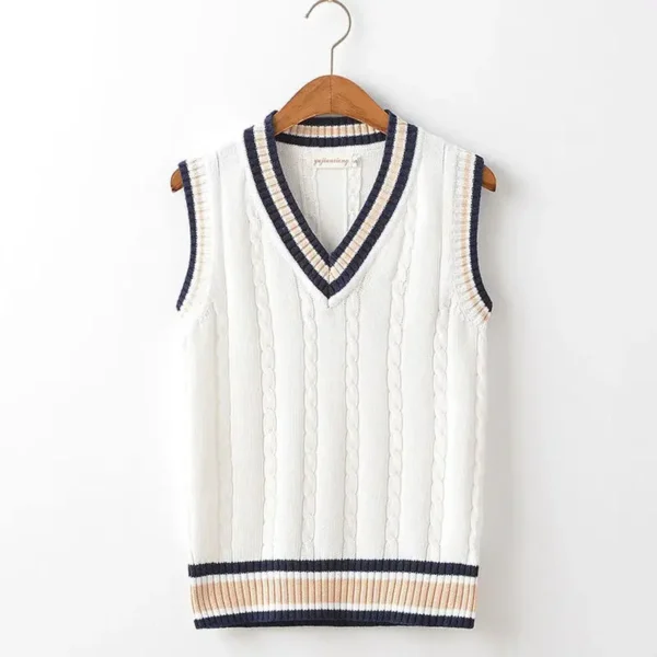 Men's V-neck Knitted Vest - Image 2