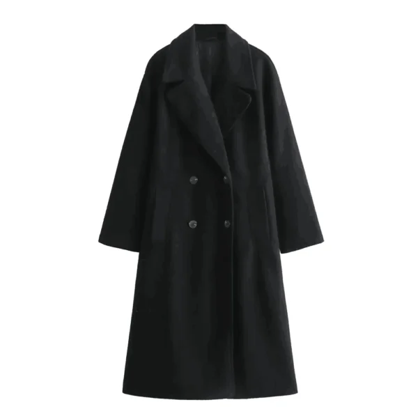 Women's Old Money Loose Long Coat - Image 9