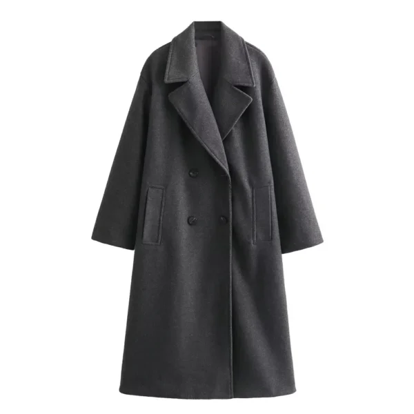 Women's Old Money Loose Long Coat - Image 4