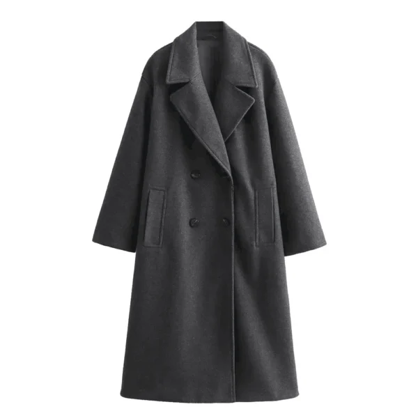 Women's Old Money Loose Long Coat - Image 8
