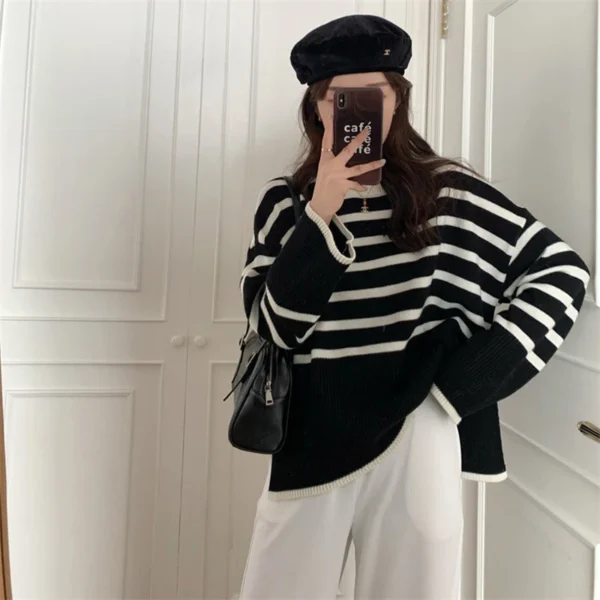Women's Old Money Striped Sweater - Image 7