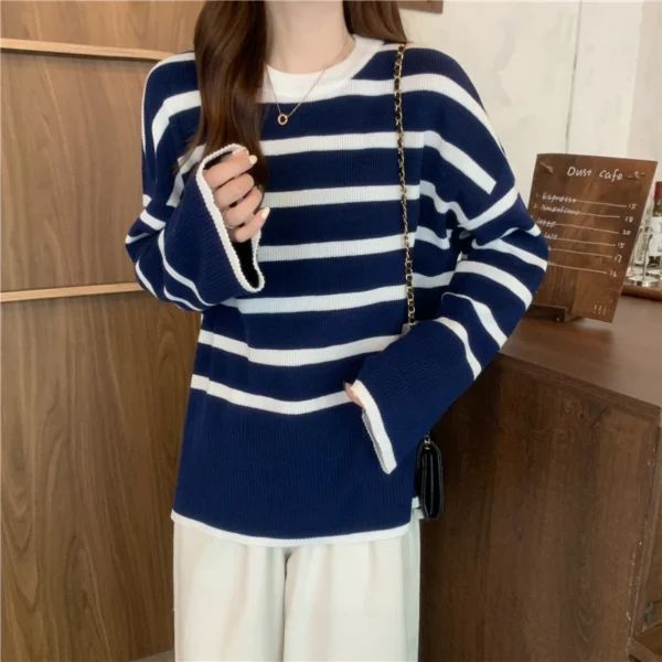Women's Old Money Striped Sweater - Image 3