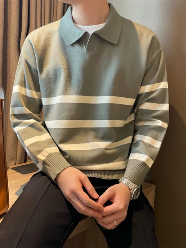 Men's Old Money Collared Sweater - Image 7