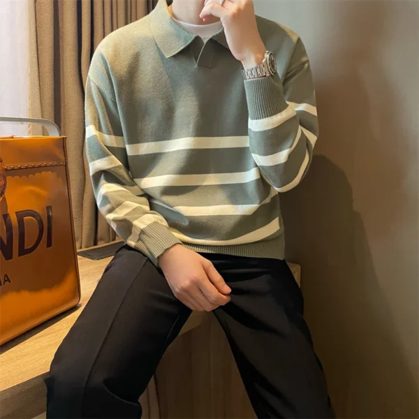 Men's Old Money Collared Sweater - Image 2