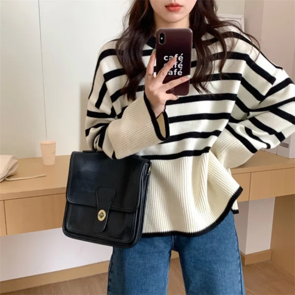 Women's Old Money Striped Sweater - Image 6