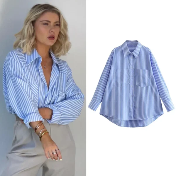 Women’s Loose-Fit Old Money Shirt - Image 2