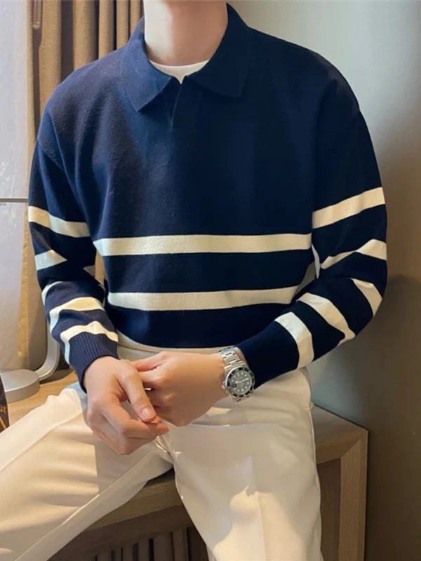 Men's Old Money Collared Sweater - Image 8