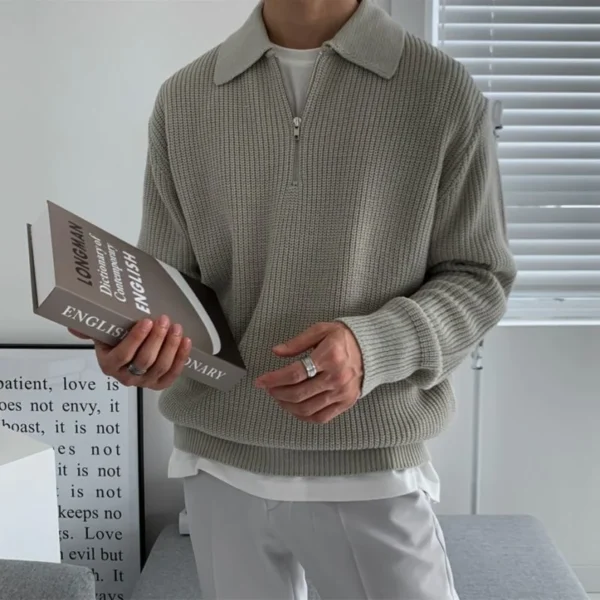 Men's Old Money 1/2 Zip Sweater - Image 2