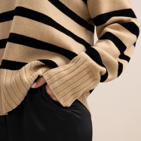 Women's Old Money Striped Polo Sweater - Image 5